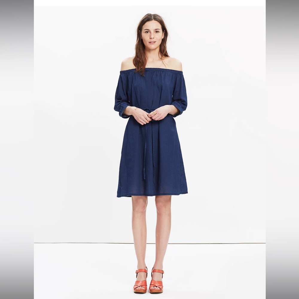 Madewell Indigo Off-the-Shoulder Dress